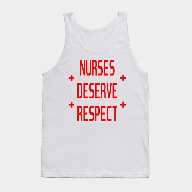 Nurses Deserve Respect Fair Pay Medical Stickers Tank Top by PlanetMonkey